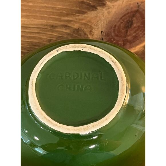 Vintage Cardinal China Green Gravy Separator Dual Spout Mid Century Pottery - Picture 7 of 9